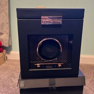 Wolf Axis rose gold watch winder jewelry box